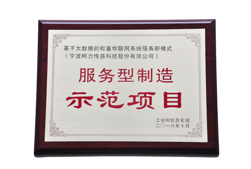 基于大數(shù)據(jù)的稱重物聯(lián)網(wǎng)系統(tǒng)服務(wù)新模式，榮獲工信部“服務(wù)型制造示范項(xiàng)目”